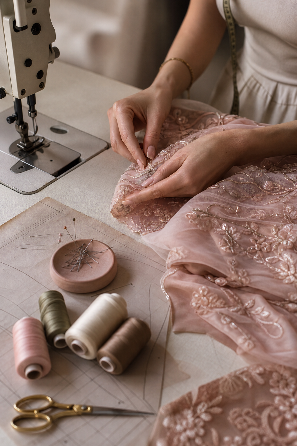 Reewaj studio sewing and fabric process